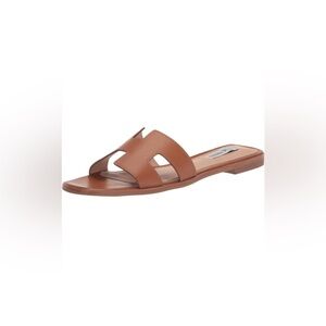 Steve Madden Hadyn Leather Slide Sandals. Cognac Color. Size 8.5.